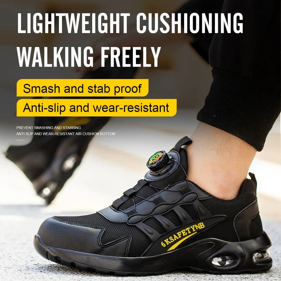 Steel Toe Safety Shoes Amazon | Lightweight Non-Slip Work Trainers | Construction & Industrial - Thumbnail 4