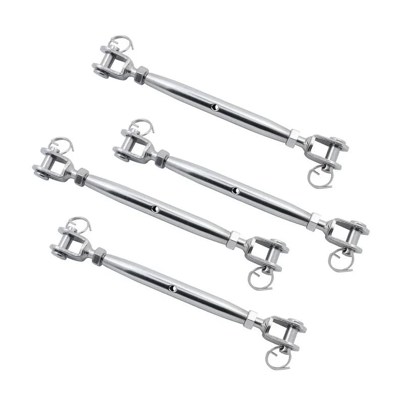 Heavy-Duty Stainless Steel Turnbuckles | 4-Piece M5 M6 M8 Rigging Kit | High Polished 316 Marine Hardware