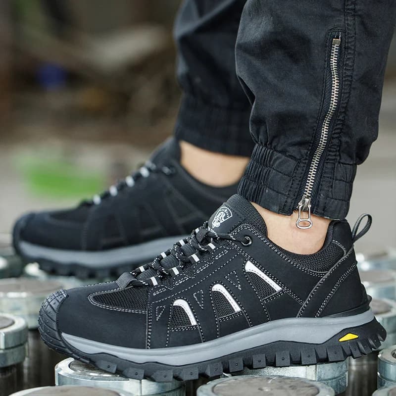 Steel Toe Safety Shoes Men | Lightweight Work Boots | Slip-Resistant Trainers - Thumbnail 3