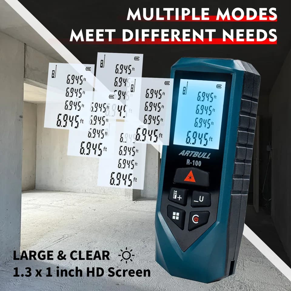 ARTBULL 100m Laser Measure | Infrared Rangefinder | Digital Tape - Thumbnail 7