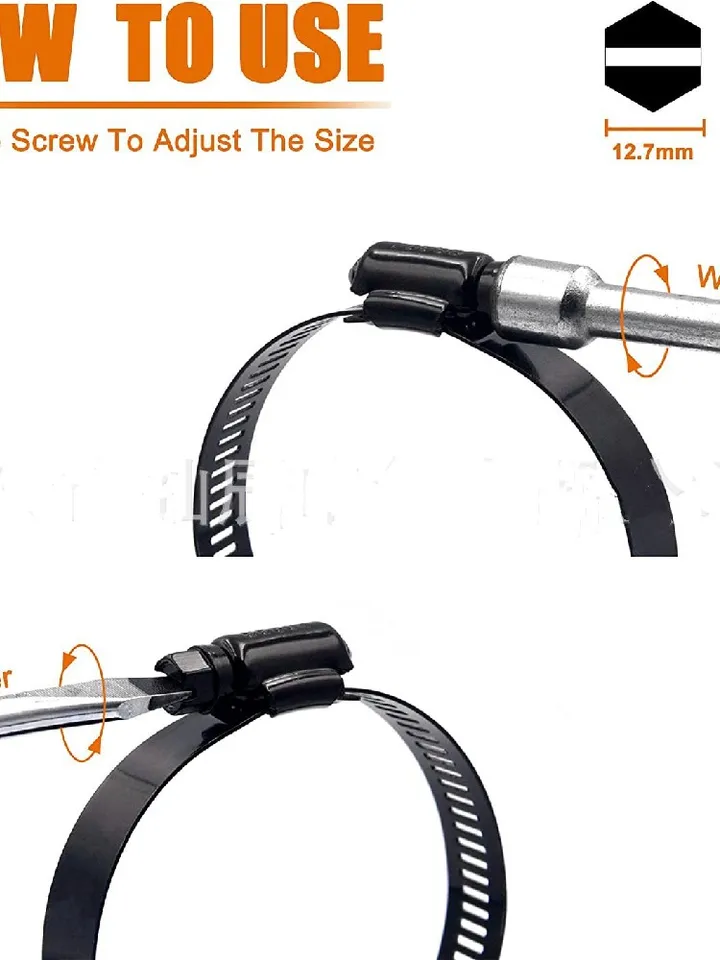 60pc Jubilee Clips Kit | Adjustable 6-38mm Stainless Steel | Worm Gear Hose Clamps - Thumbnail 5