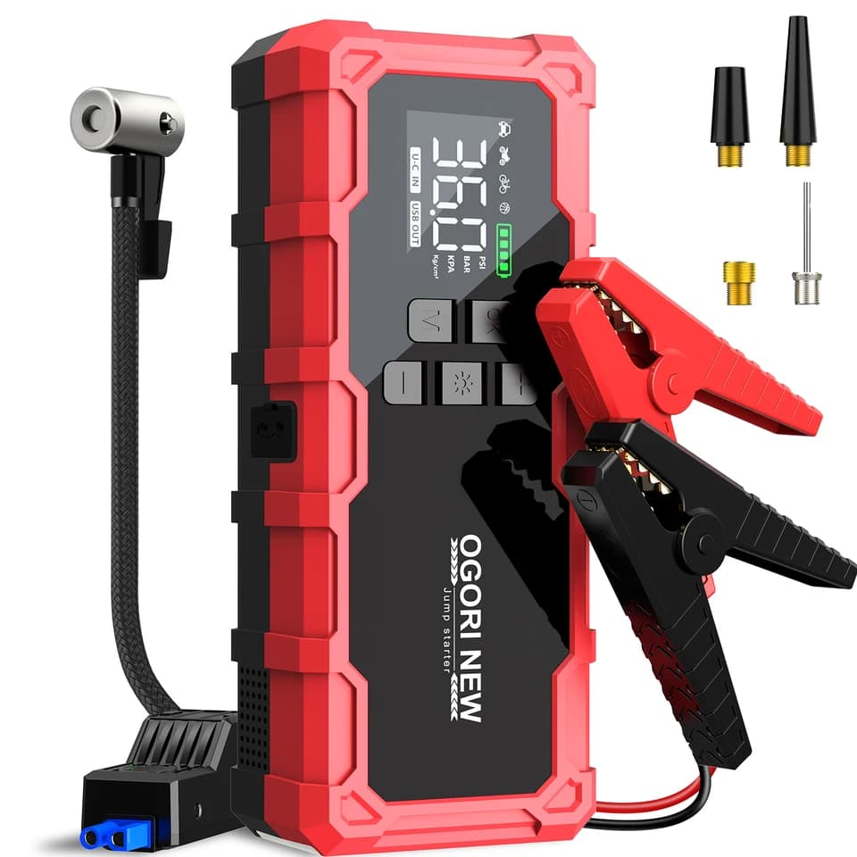 26800mAh Jump Starter | 150PSI Air Compressor | All Gas/16L Diesel Boost - Thumbnail 2