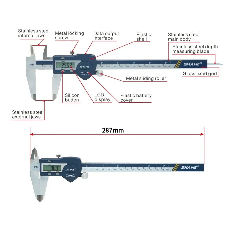 Digital Vernier Caliper | 200mm Stainless Steel | Electronic Ruler - Thumbnail 4