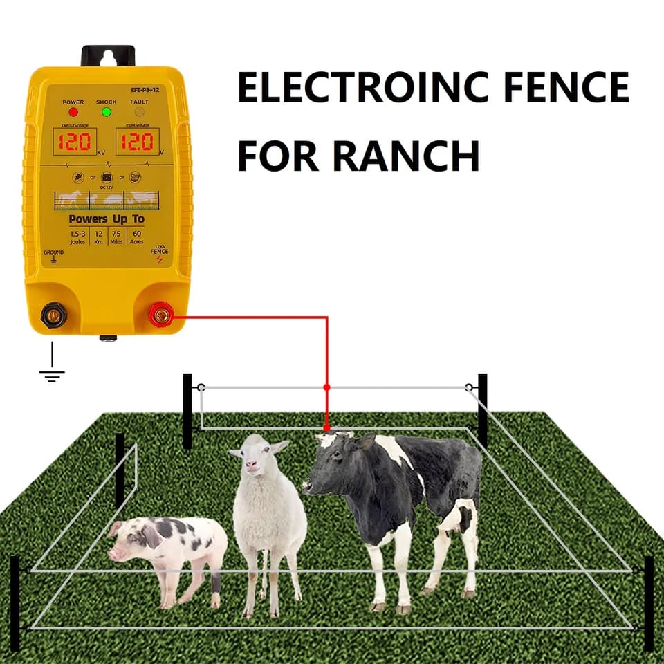 Fence Post Spike Energizer | 12KV High Voltage Pulse | 12km Range - Thumbnail 4