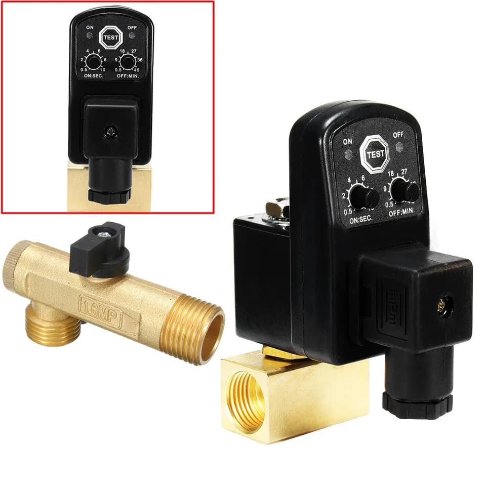 Lockshield Drain Off Valve | Timed Electronic | 1/2 Air Tank - Thumbnail 4