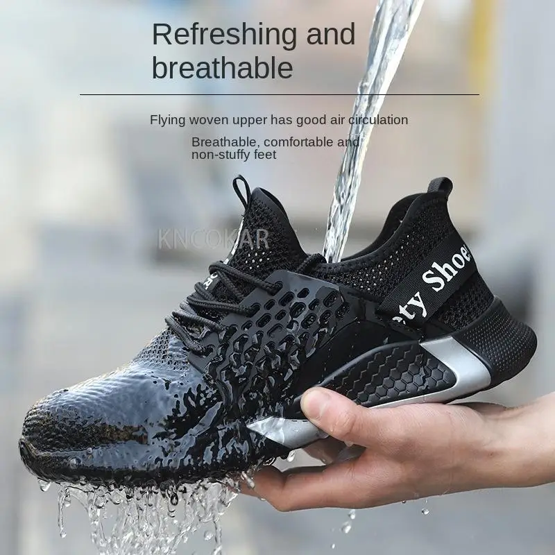 Summer Work Shoes Steel Toe | Lightweight Breathable Safety Trainers | Anti-Smash Protection - Thumbnail 3