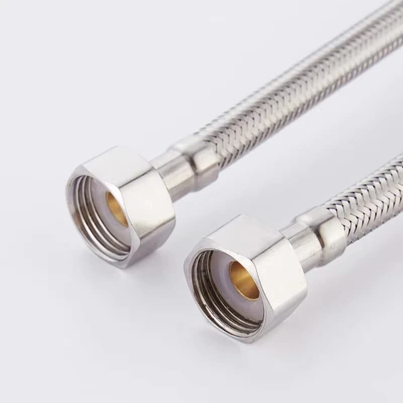 Washing Machine Drain Hose Pipe | Stainless Steel Flexible | G 1/2 G 3/8 Tap Connector - Thumbnail 2