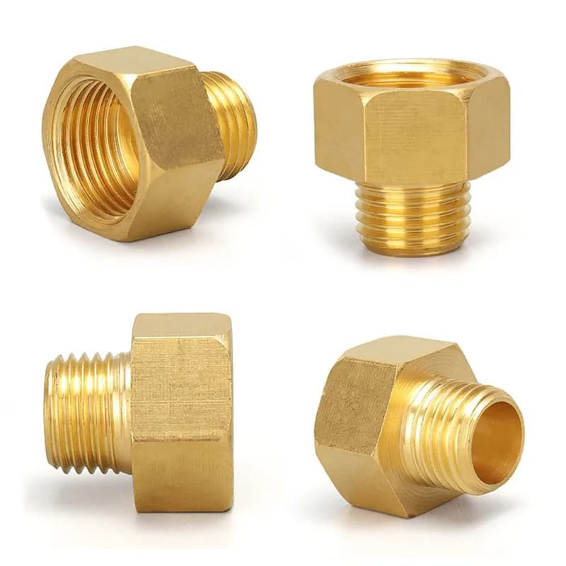 1/8 inch Male to Female Brass Pipe Coupler Adapter with durable threaded fittings for plumbing and HVAC connections.