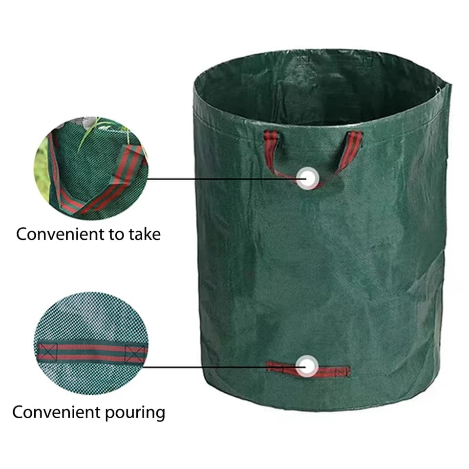 Large Bag for Garden Waste | Heavy Duty Reusable Leaf Sack | Waterproof Storage Container - Thumbnail 2