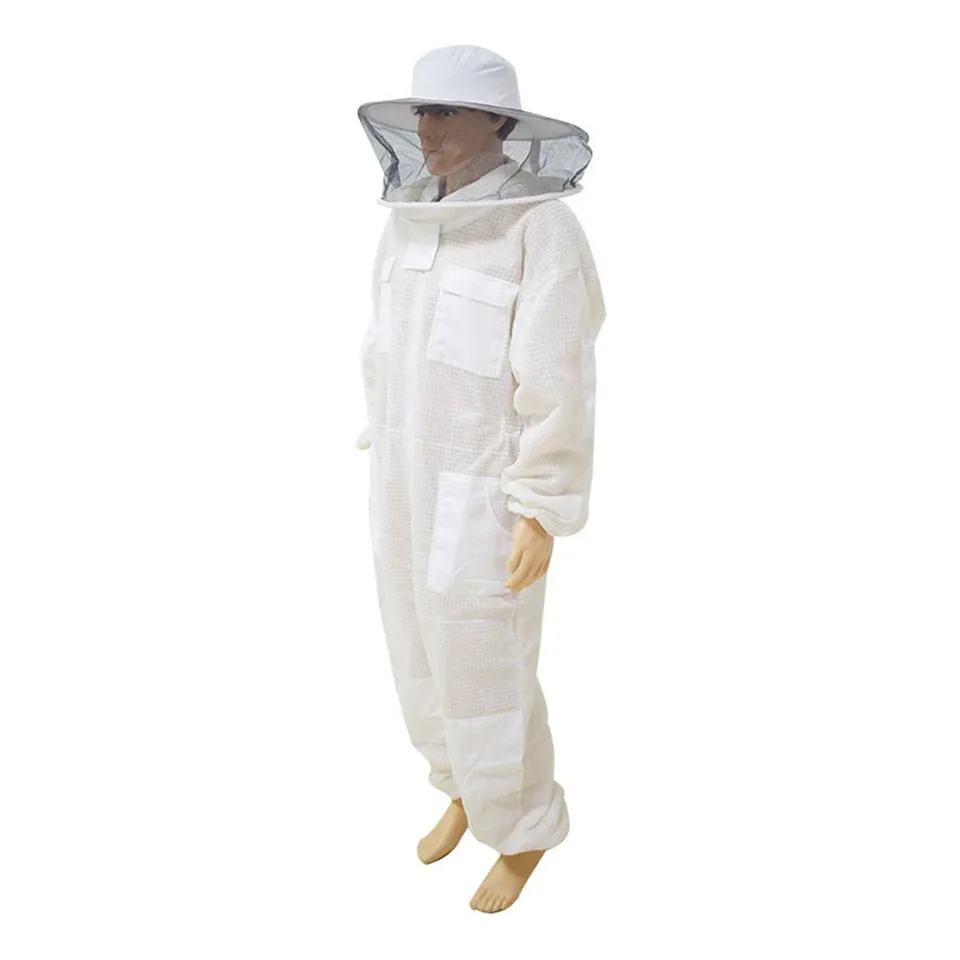 Ventilated Beekeeping Full Hazmat Suit | 3-Layer Air-Through Protection | Removable Hood - Thumbnail 4