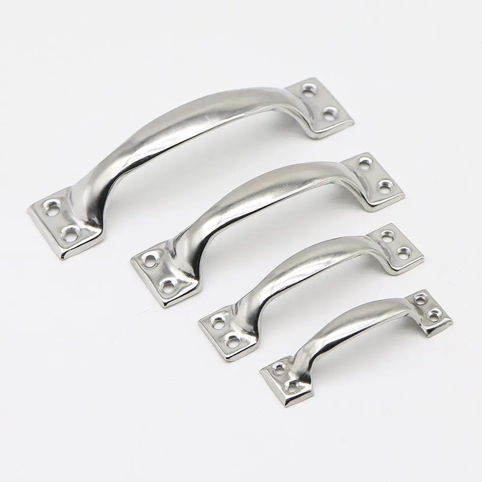 Stainless steel arc handle for luggage, cabinets, drawers, and wooden doors, featuring an old-fashioned ordinary simple design.
