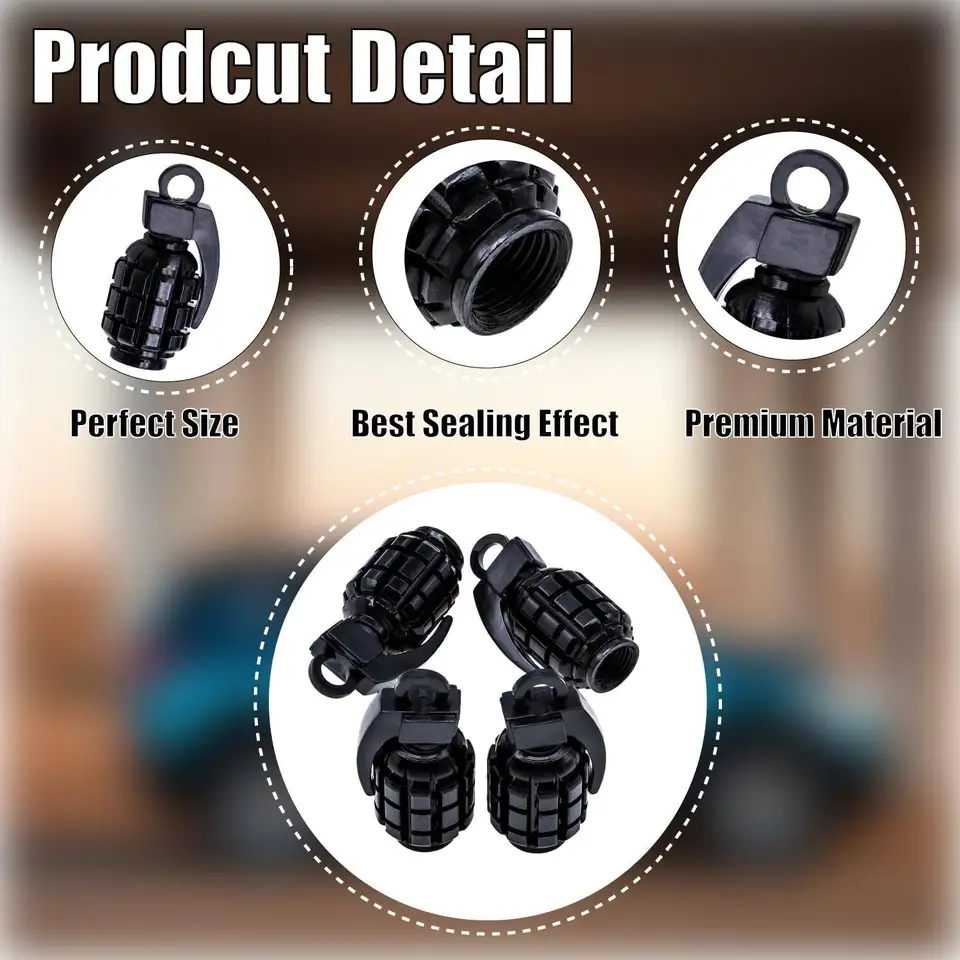 Tire Valve Caps | Dustproof Aluminum | 4-Pack for Car SUV Truck - Thumbnail 3