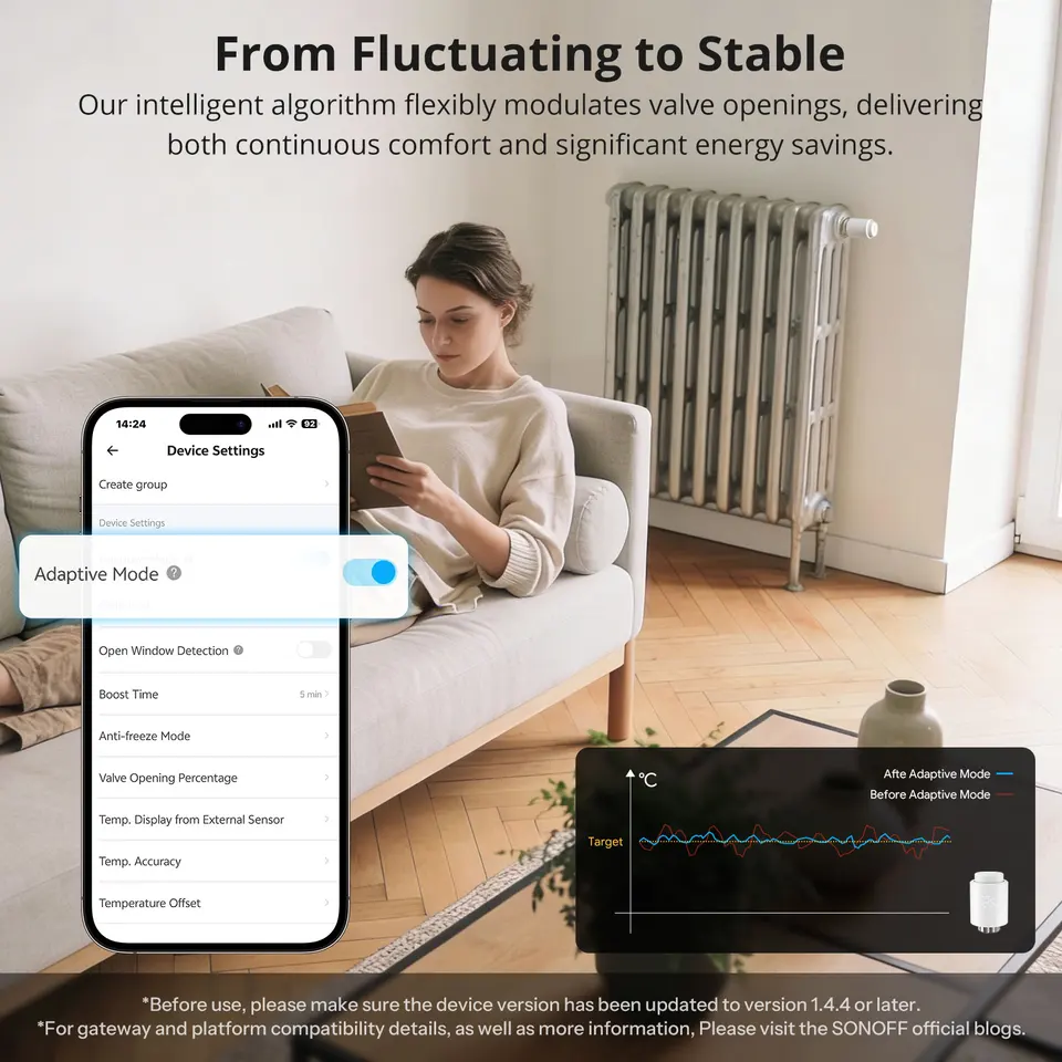 SONOFF TRVZB thermostatic radiator control valve | Smart Zigbee TRV | Alexa ZHA 2mqtt compatible - Thumbnail 3