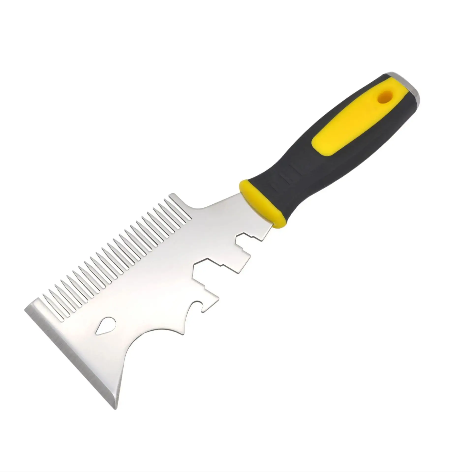 LiTuiLi 13-in-1 multi-use putty knife with knock stainless steel scraper, a premium construction and kitchen tool for paint removal and scraping.