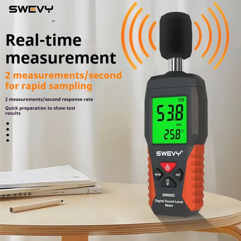 SWEVY Decibel Meter | 30-130dB Portable Sound Tester | Colour Screen - Thumbnail 4