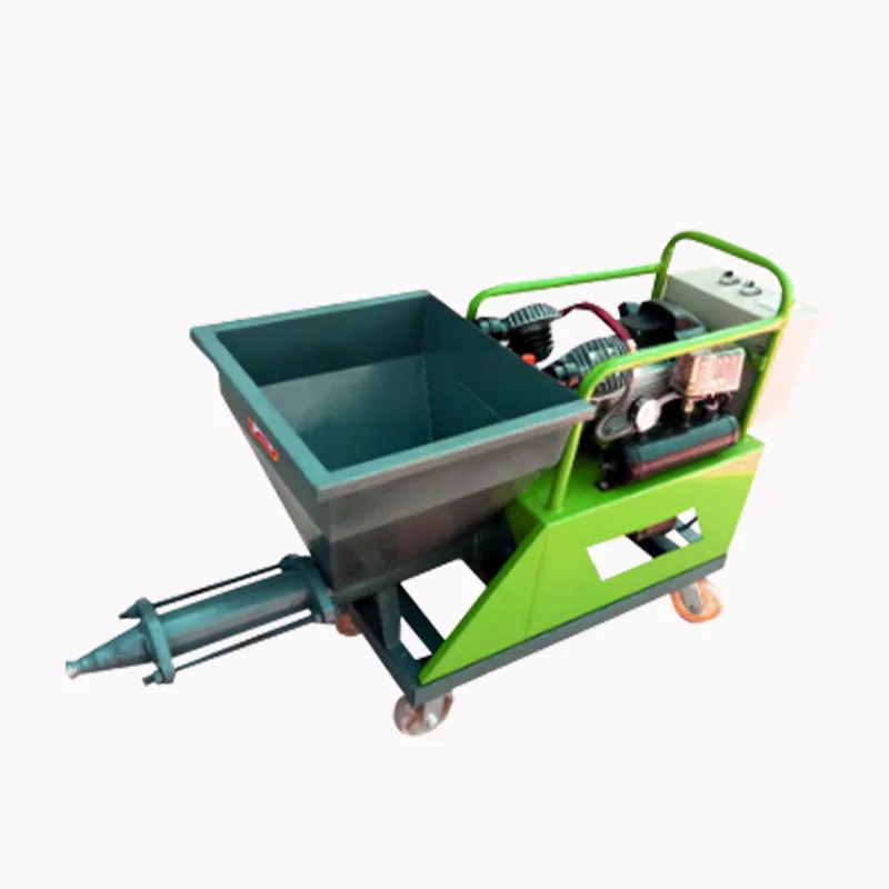 Professional mortar spraying machine for plastering, rendering, and grouting with pump and mixing system.