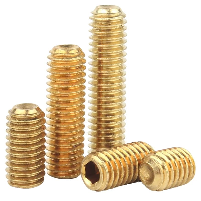 Brass Grub Screws | Cup Point Hex Socket | M2-M12 Assortment - Thumbnail 5