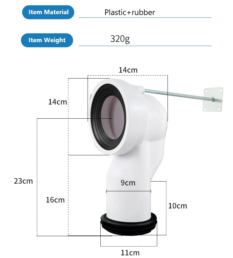 Flexible Pan Connector | Max 470mm Extendable | Toilet Drain Renovation Outlet - Thumbnail 2