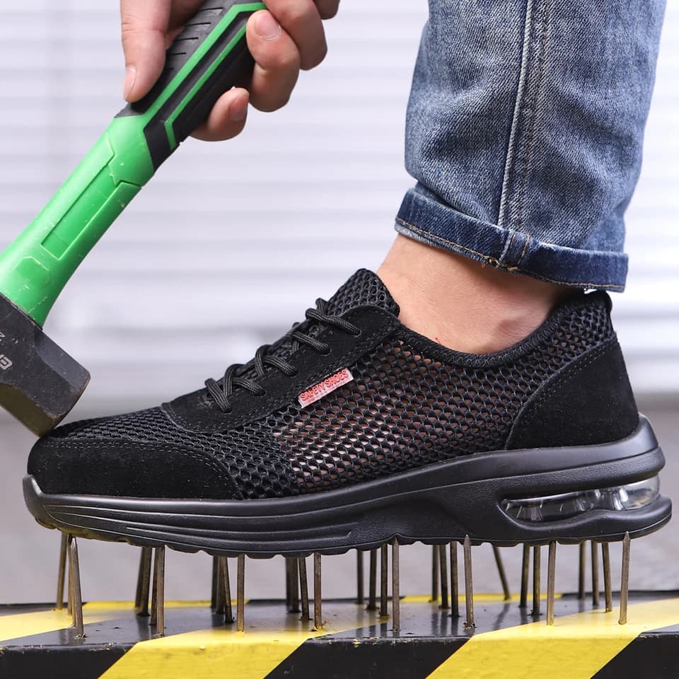 Steel Toe Cap Boots | Breathable Mesh Safety | Puncture Proof Work Shoes - Thumbnail 3