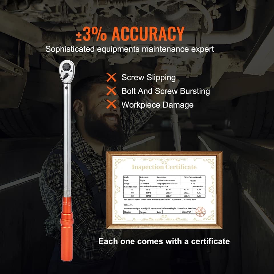 Spark Plug Torque Wrench | 1/2 1/4 3/8 Drive | Mechanical Pointer - Thumbnail 2