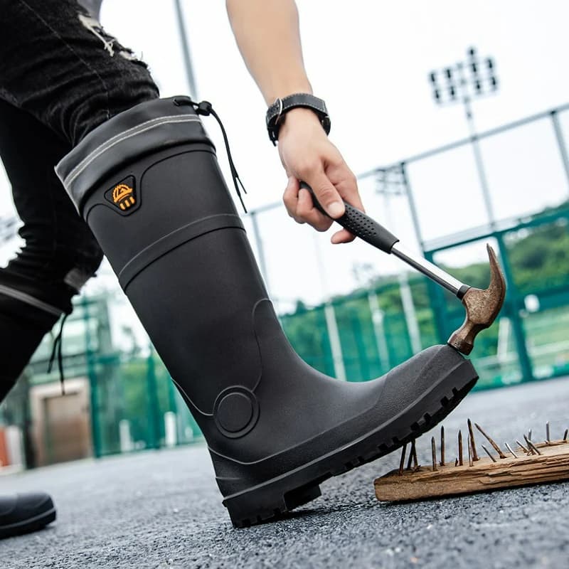 Men's Steel Toe Rain Boots | Waterproof & Slip-Resistant | Industrial Workwear - Thumbnail 2