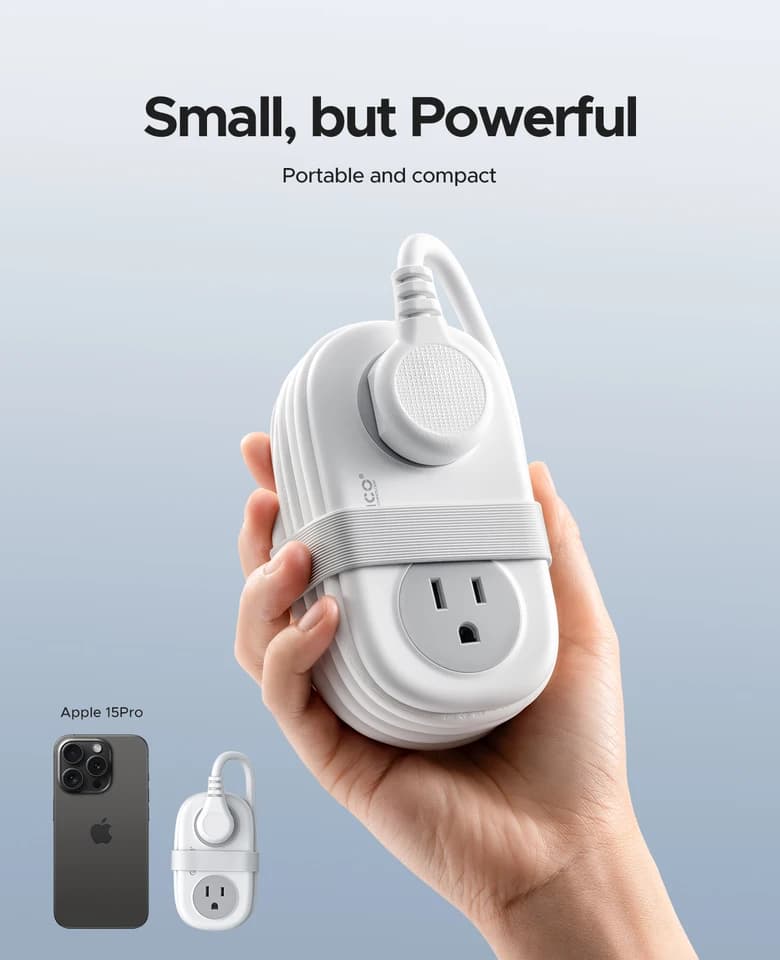 4-Way Extension Lead with USB-C | Fast Charging Power Strip | Travel & Office - Thumbnail 2