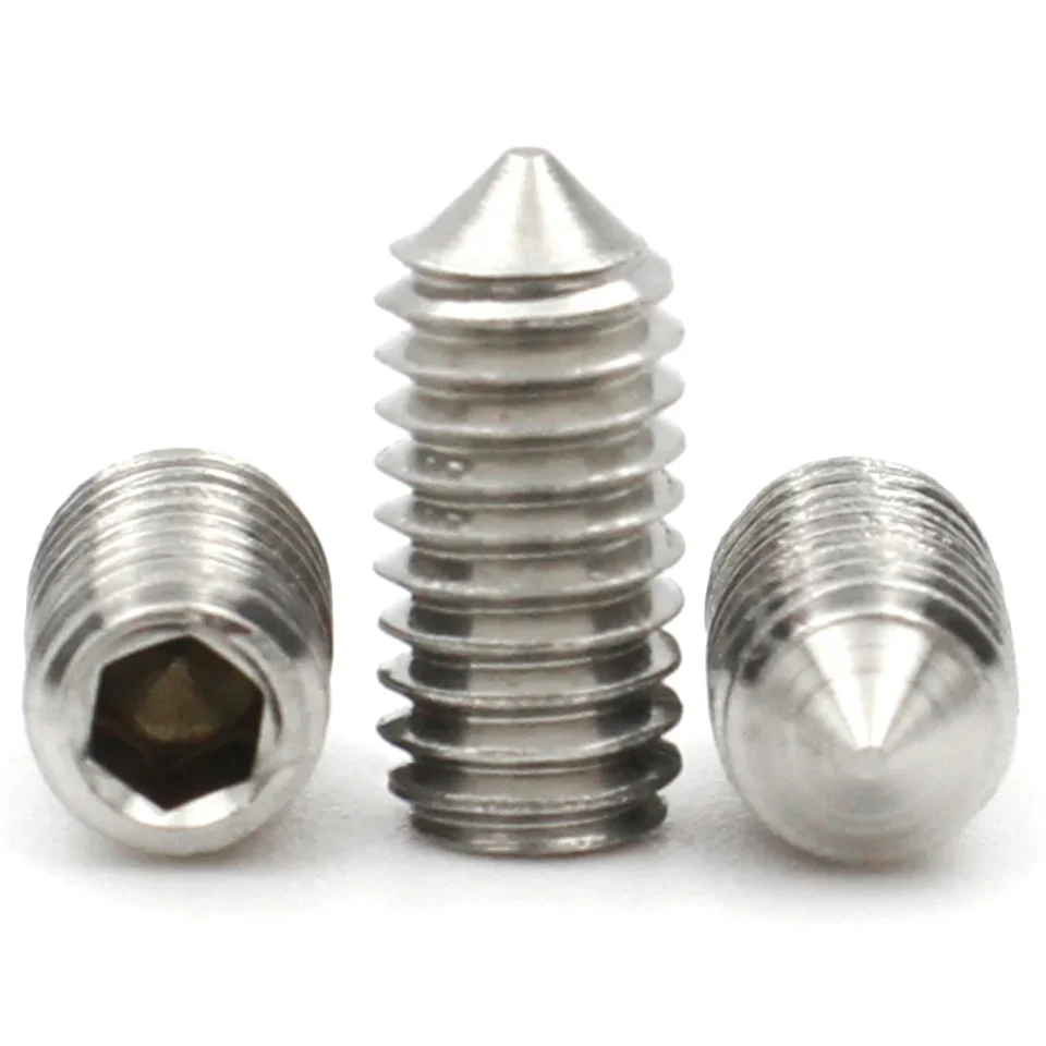 Grub Screws | M2-M8 Black Carbon Steel & 304 Stainless Steel | Hexagon Allen Head Cone Point - Thumbnail 4