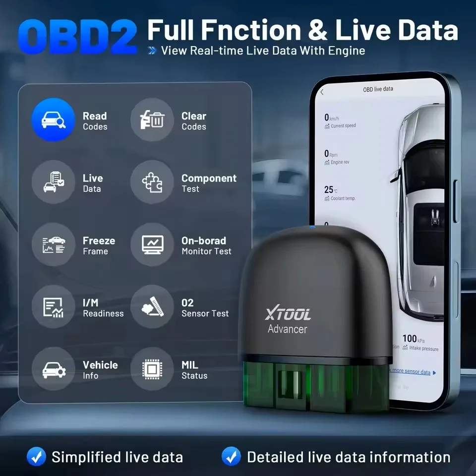 Scanner with Spark Plug Gap Tool | Oil Reset | Live Data DTC - Thumbnail 3