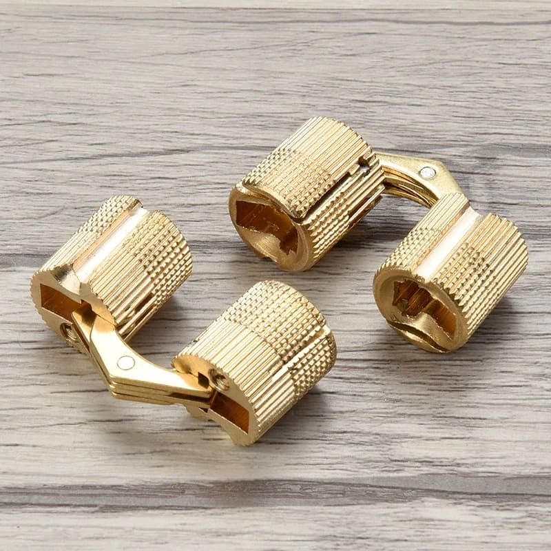 Cabinet Hinges | 8-12mm Brass Invisible Hardware | Premium Furniture & Gift Box - Thumbnail 2