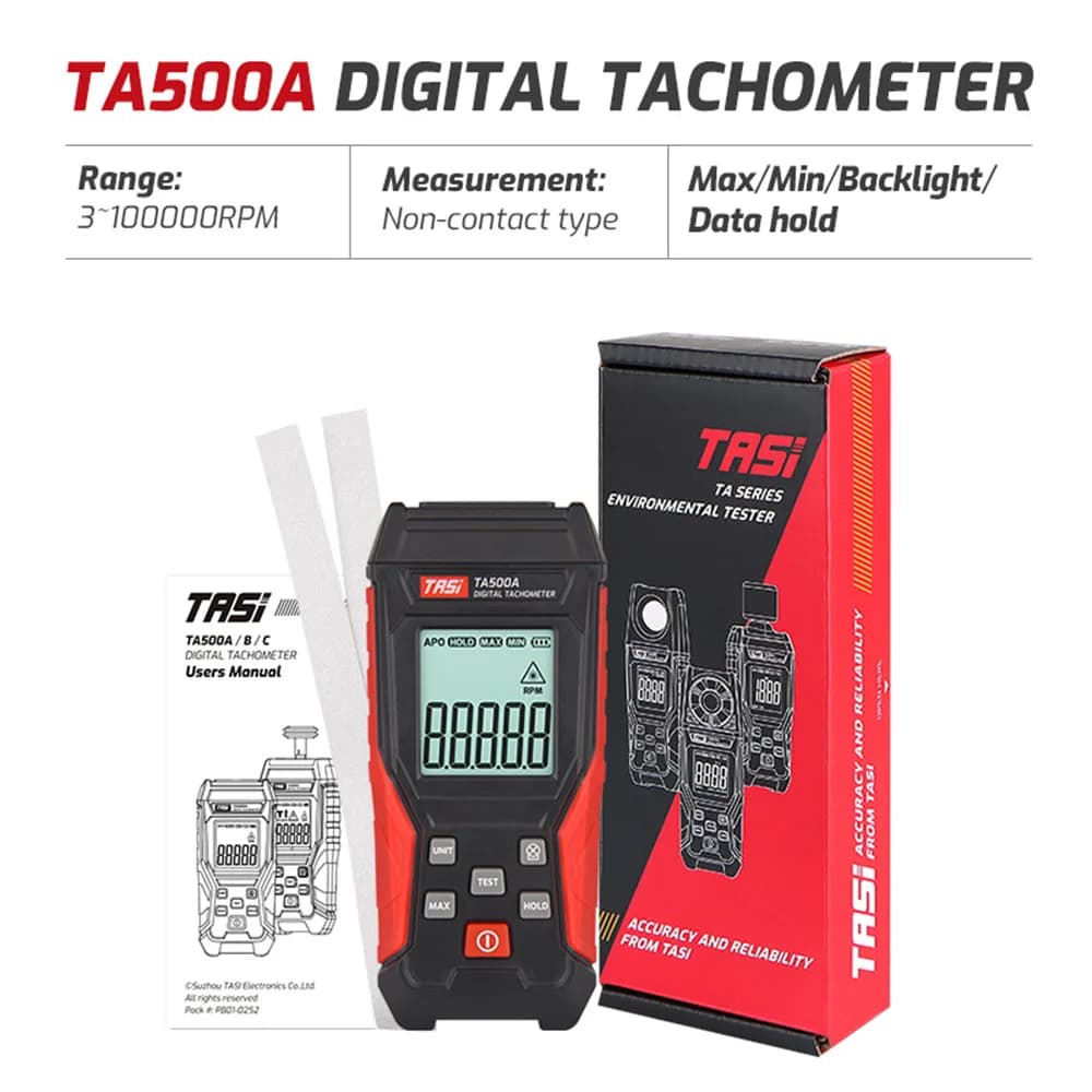 Digital Laser Tachometer | 2-in-1 Contact/Non-contact | 3-100000 RPM Range - Thumbnail 2