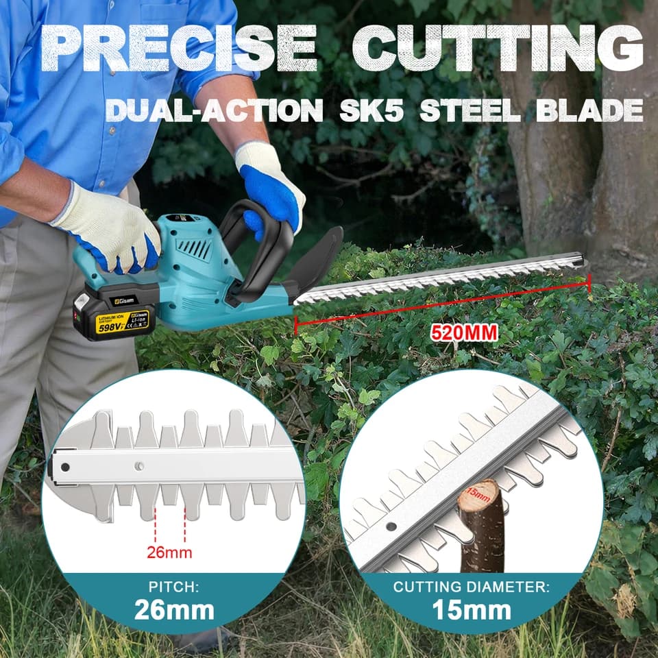 2000W Electric Hedge Trimmer | 7200SPM | For Makita 18V Battery - Thumbnail 6