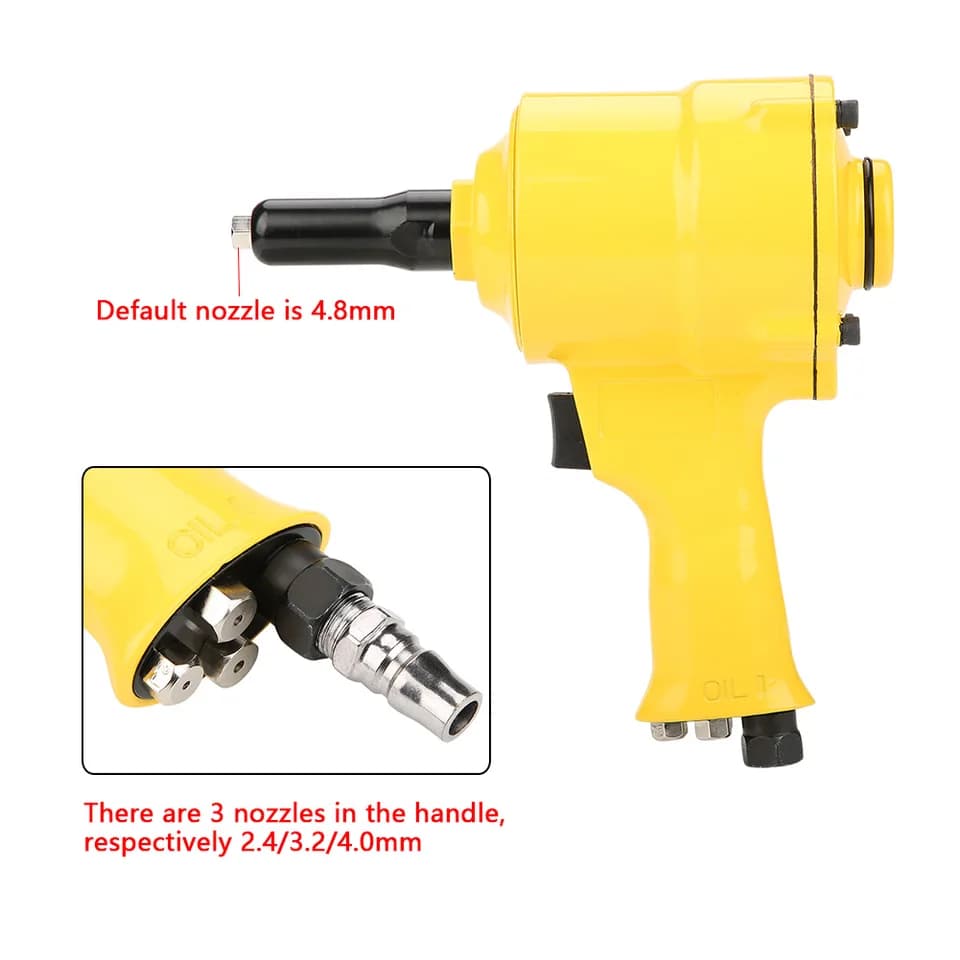 KP-705P Pneumatic Rivet Gun | Pistol Grip | 2.4-4.8mm Rivets - Thumbnail 8