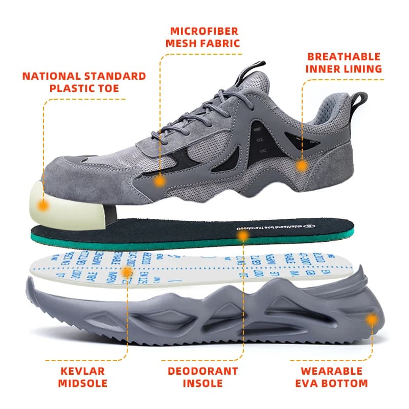 Men's Steel Toe Cap Boots | Puncture Proof & Non-Slip | Shock Absorbing Work Safety - Thumbnail 2