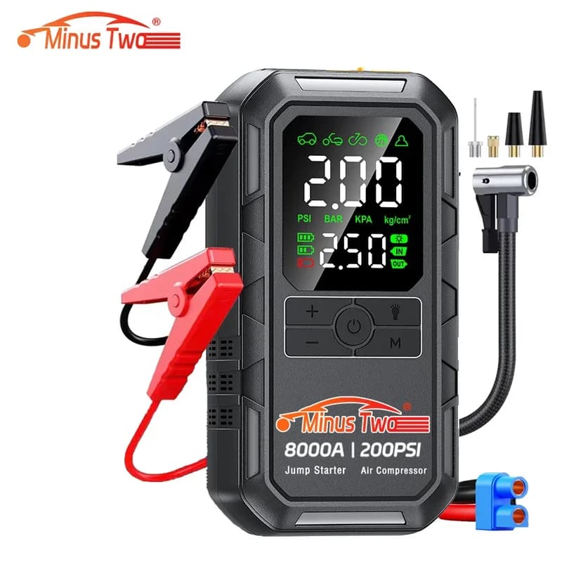Jump Starter with 150PSI Air Compressor | Digital Tyre Inflator | Car Battery Charger - Thumbnail 2