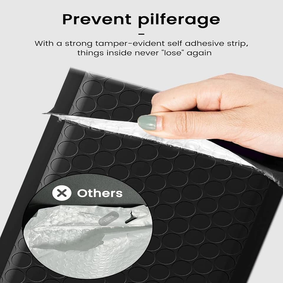 50x Black Mailing Poly Bags | Self-Seal Padded Envelopes | Secure Packaging - Thumbnail 7