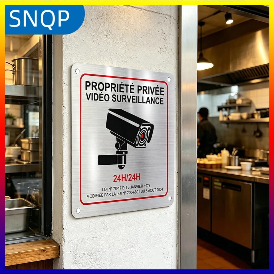 No Smoking Sign | CCTV Private Property | Brushed Metal Safety Sign - Thumbnail 3