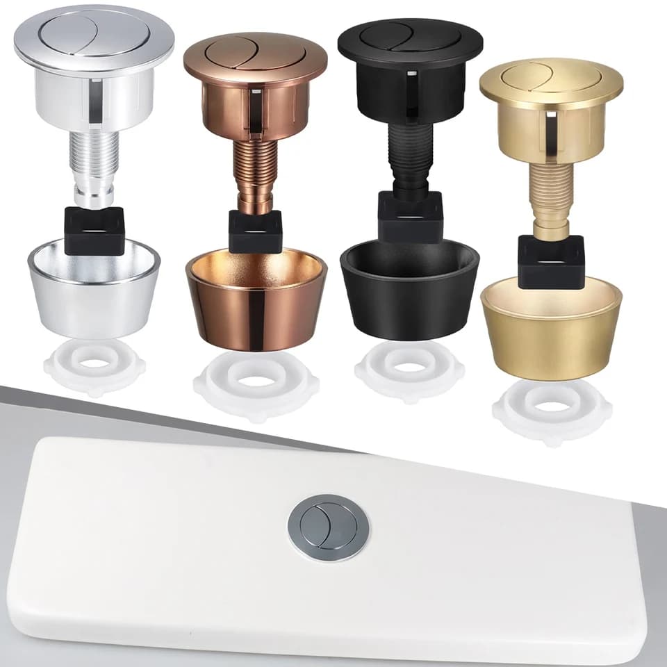Toilet Siphon Dual Flush Button Kit | 20-40mm Cistern Lid Holes | Tank Repair - Thumbnail 2