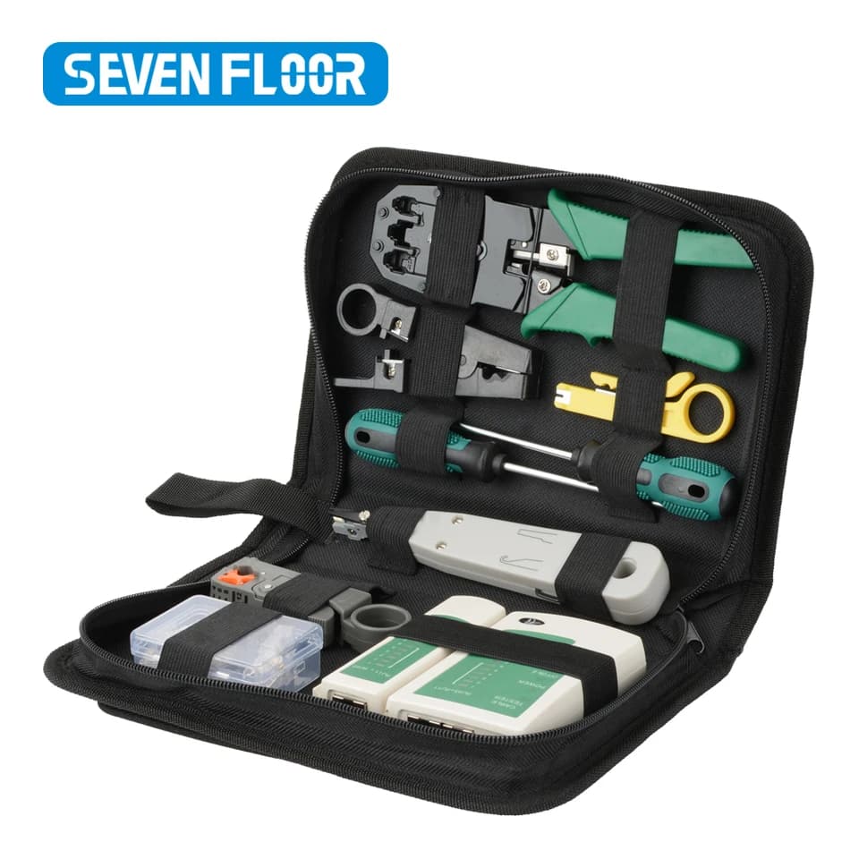RJ45 RJ11 RJ12 Crimping Tool Kit | LAN Cable Tester & Wire Cutter | Network Maintenance Set - Thumbnail 2