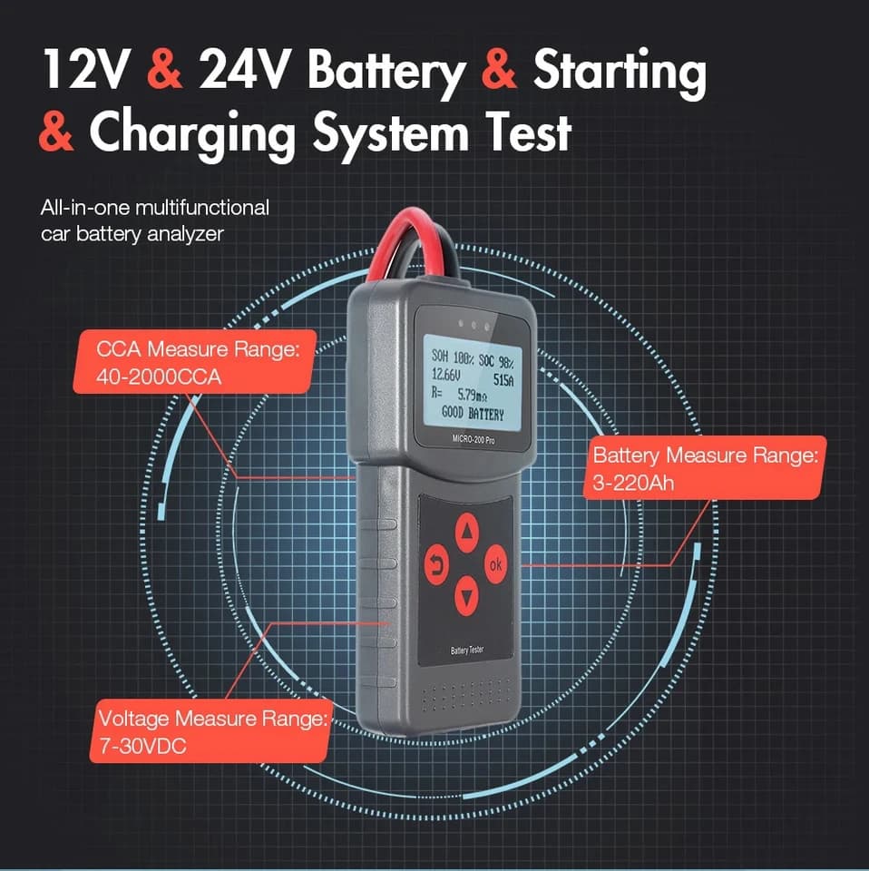 12V Digital Car Battery Tester | For EFB AGM Gel Lead Acid Batteries - Thumbnail 4