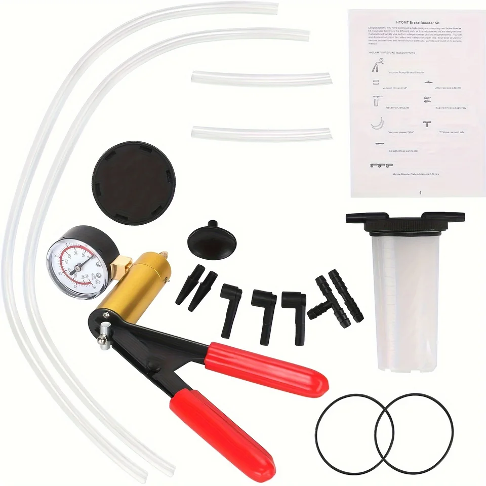 2-in-1 Brake Bleeder Kit | Handheld Vacuum Pump & Gauge | Automotive Use - Thumbnail 4