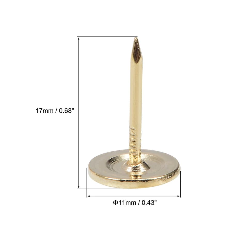 Upholstery Tacks Screwfix | 11x17mm Flat Head Nails | Silver/Gold/Bronze Tone - Thumbnail 4