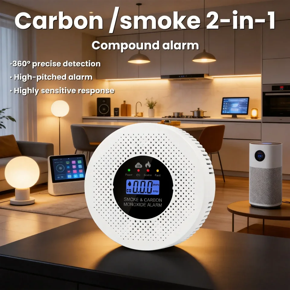 2-in-1 Carbon Monoxide Detector | Smart Home & High Sensitivity | Sound & Flash Alarm - Thumbnail 2