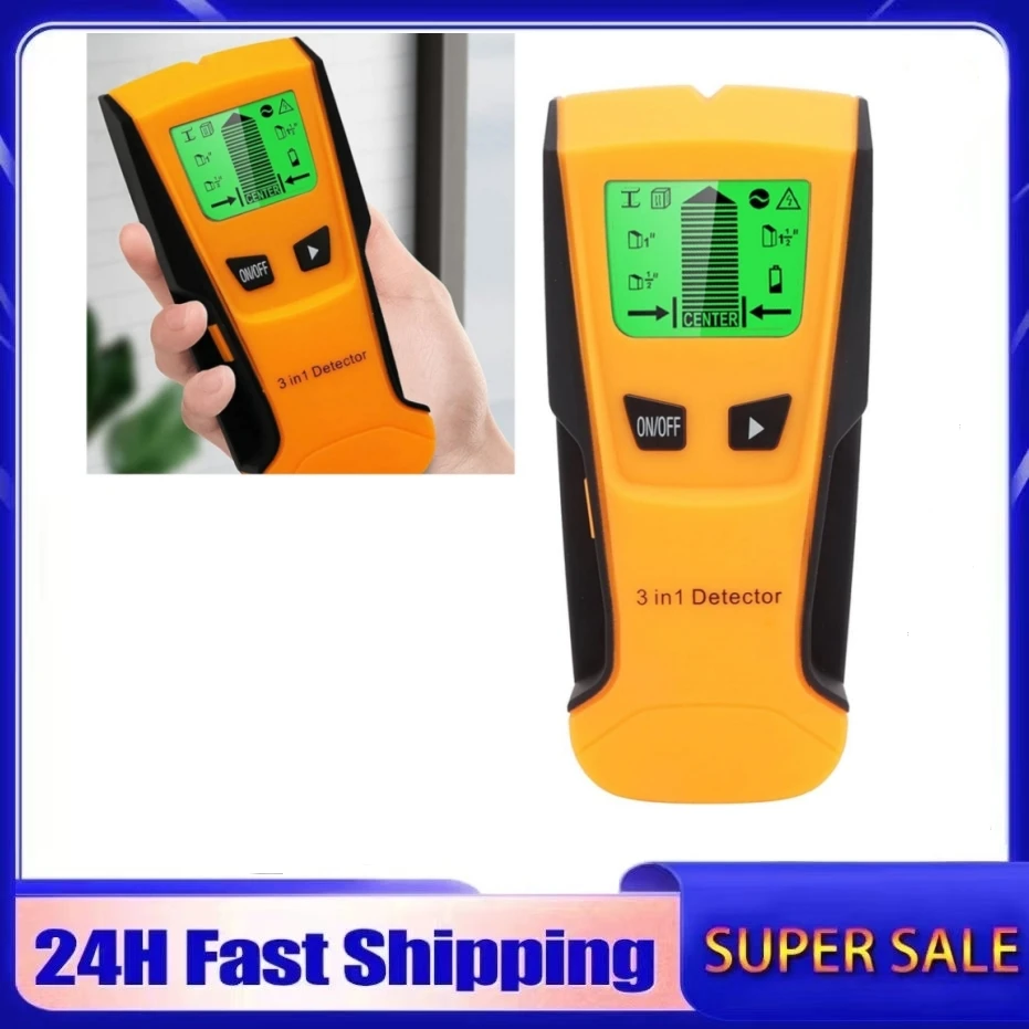 3-in-1 Wall Scanner | Metal, Wood Stud, AC Live Wire Detector | Electric Box Finder - Thumbnail 2