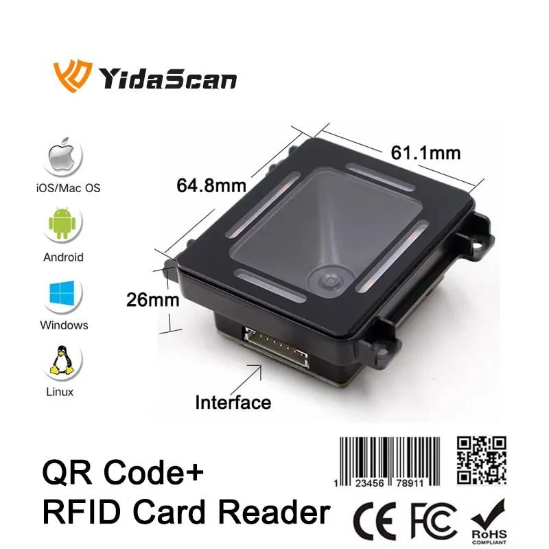 FM700B Barcode Scanner | RFID & NFC Reader | Access Control for Kiosks - Thumbnail 5