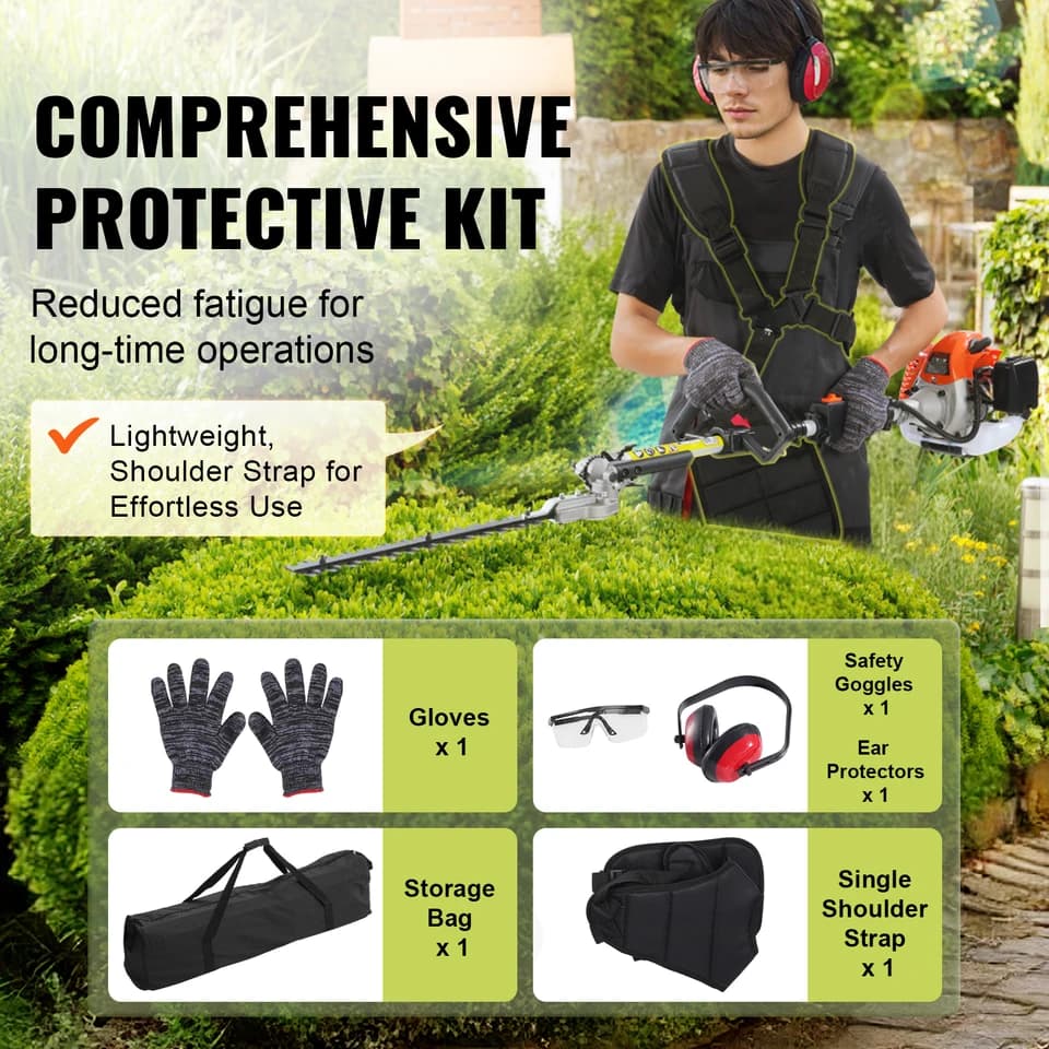 52CC 6-in-1 Petrol Hedge Trimmer | Multi-tool Brush Cutter & Pole Saw - Thumbnail 5