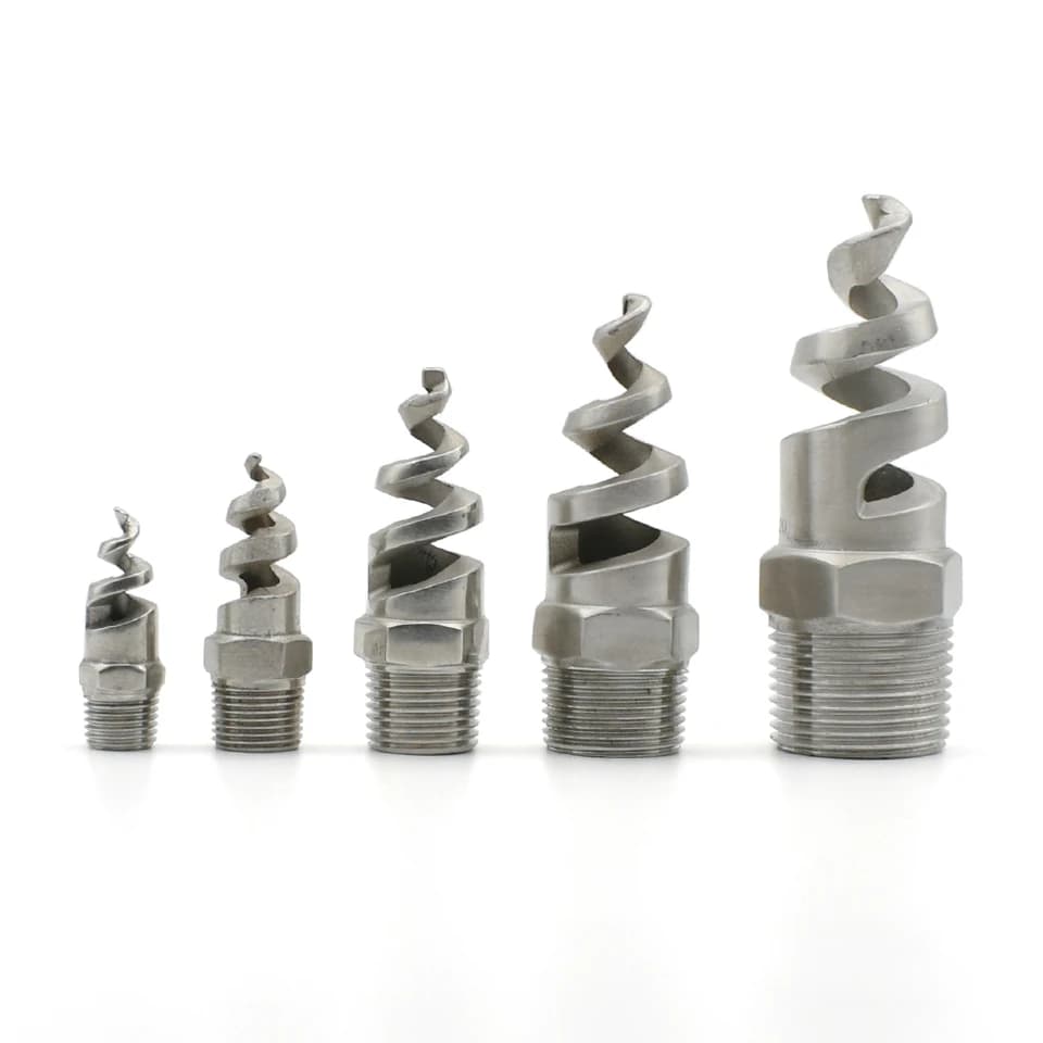 Stainless 304 Steel Spiral Cone Atomising Nozzle | Male Thread 1/4" - 1" | Cooling Tower Sprinkler - Thumbnail 2