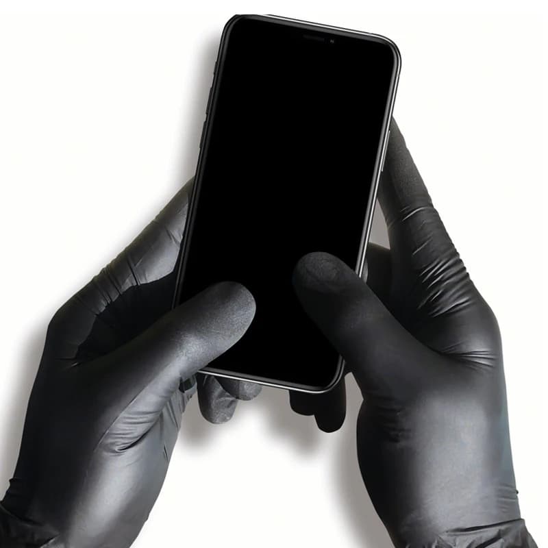 Service Vinyl Gloves | Black Disposable | For Kitchen & Tattoo Use - Thumbnail 2