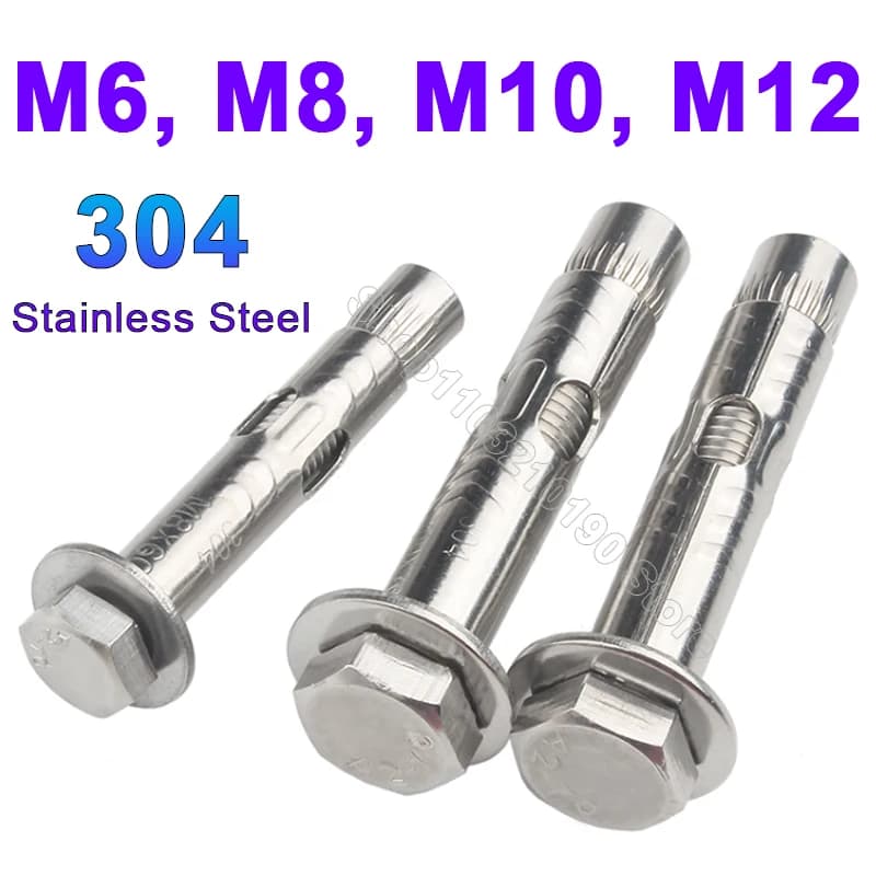 M6-M12 Concrete Screws | 304 Stainless Steel Hex Bolt | Expansion Anchor Fixings - Thumbnail 3