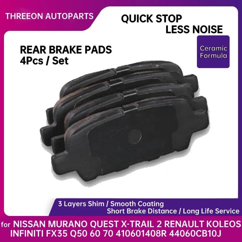 Brake Pads for Nissan Murano | Quiet Rear Set | Fits Infiniti Q50 - Thumbnail 6
