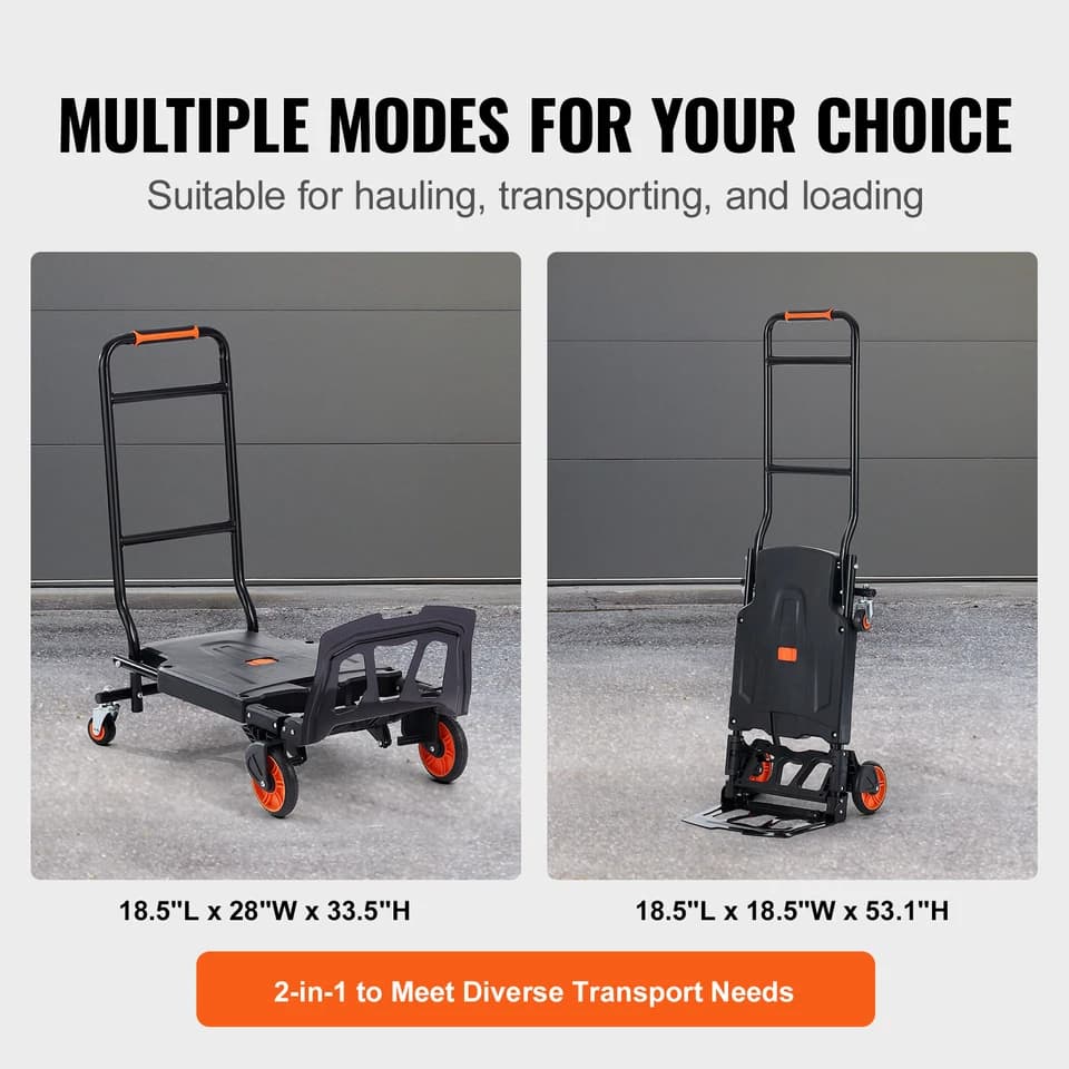 Folding Sack Truck | 136kg Aluminium Trolley | Telescopic Dolly - Thumbnail 5